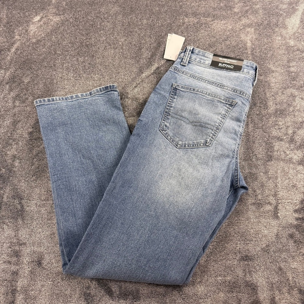 Buffalo David Bitton Relaxed Straight Driven Jeans 32x32 American Wash Blue NWT